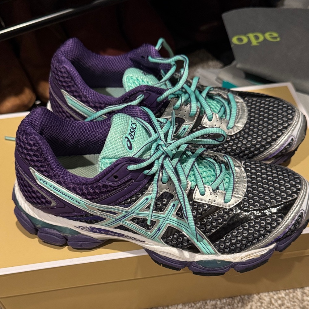 Asics Women's Athletic Shoes in Purple and Teal